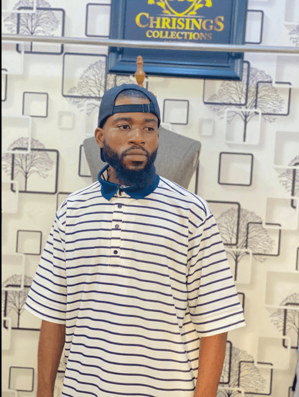 Man wearing purple native wear