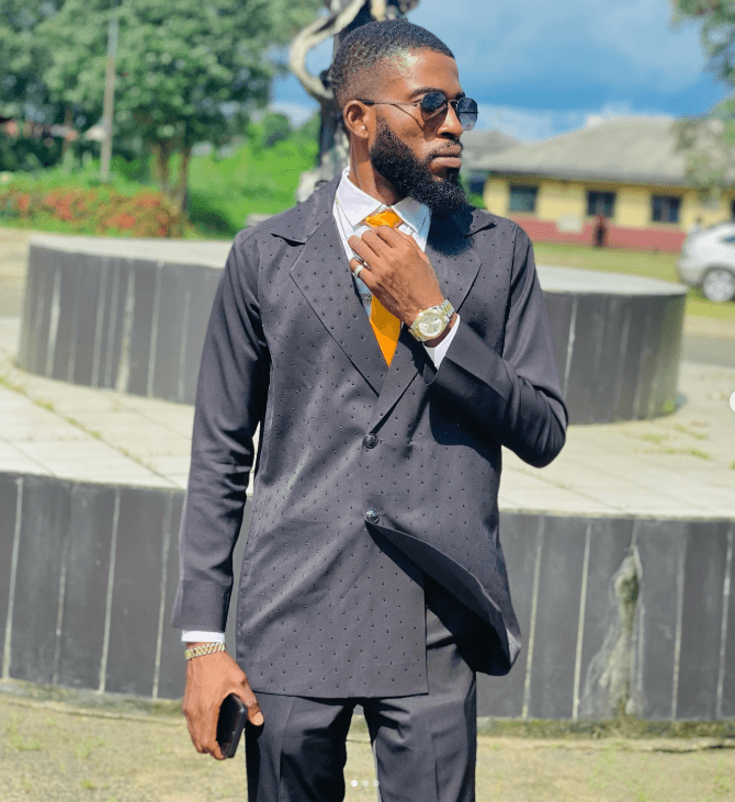 Man wearing blue traditional attire